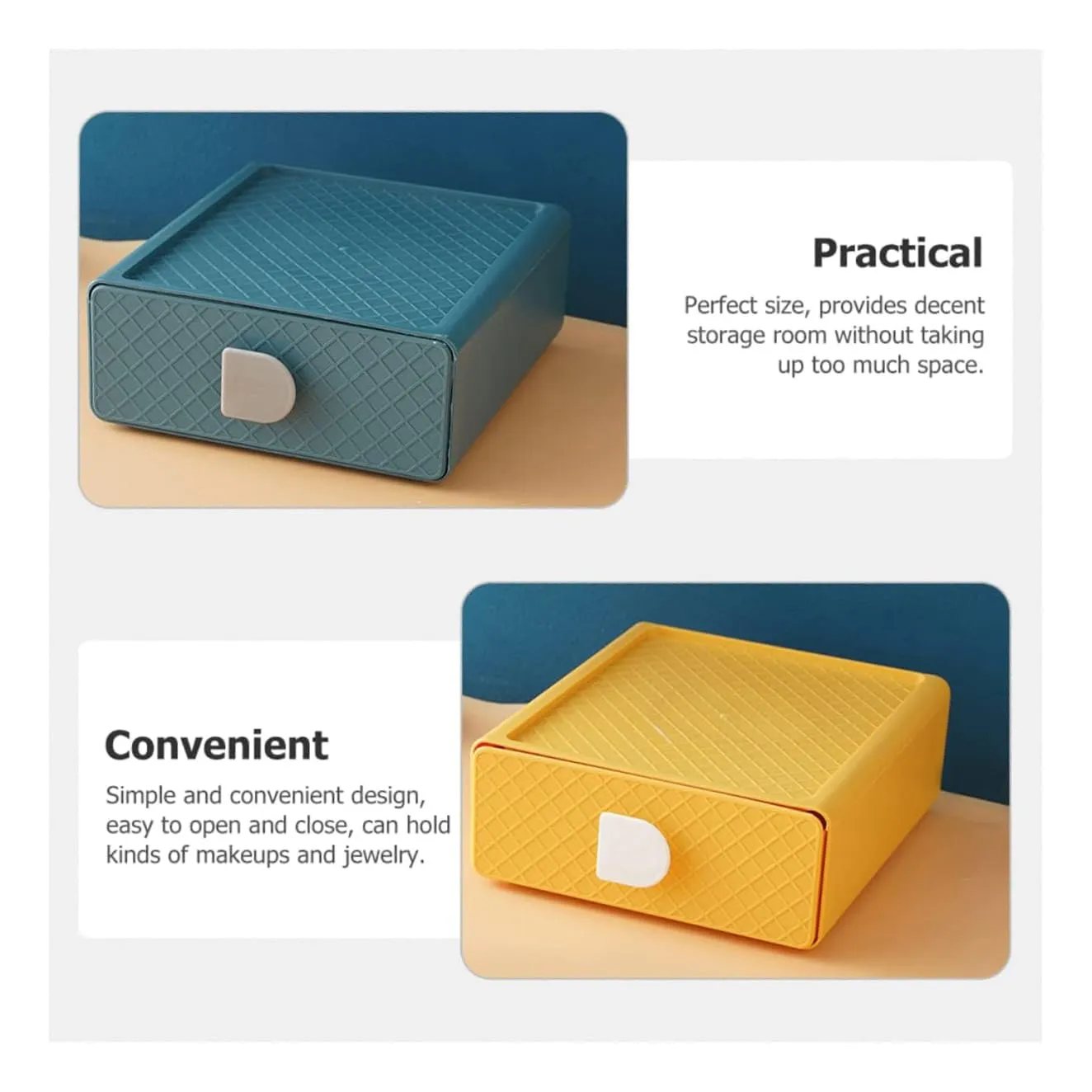 Kuber Industries (Set of 6) Mini Storage Box Drawer Organizer For Toys, Medicine Utility, Baby & Kids Items - Green & Blue Color