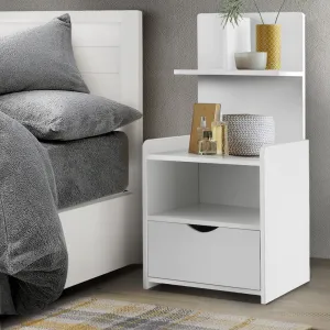 Stratford Wooden Bedside Tables Cabinet Shelf Display Side Nightstand Unit Storage - White